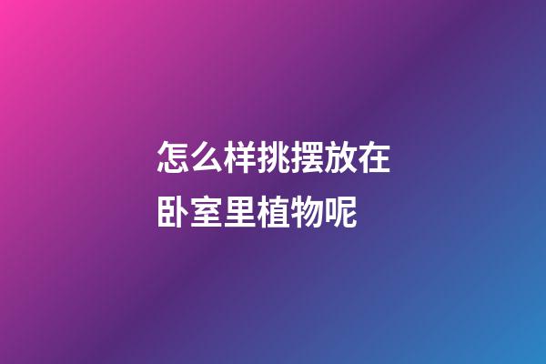 怎么样挑摆放在卧室里植物呢?