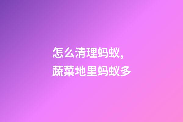 怎么清理蚂蚁,蔬菜地里蚂蚁多-第1张-观点-玄机派