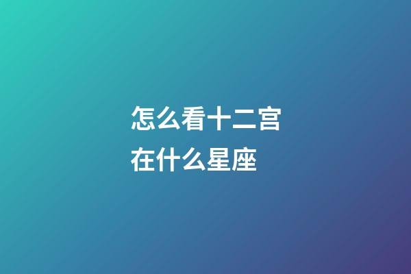 怎么看十二宫在什么星座-第1张-星座运势-玄机派