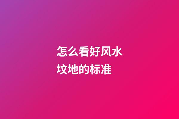 怎么看好风水坟地的标准