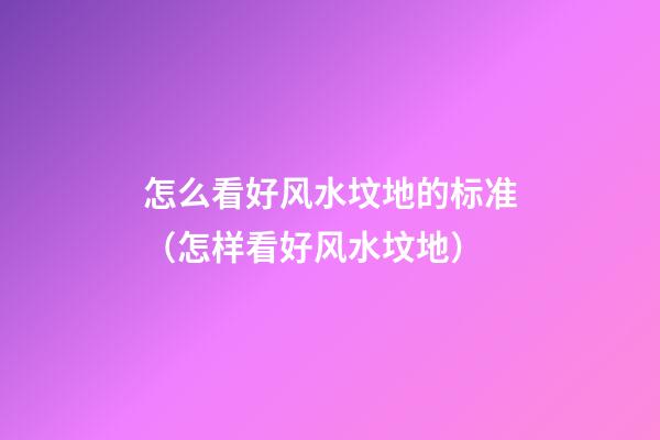 怎么看好风水坟地的标准（怎样看好风水坟地）