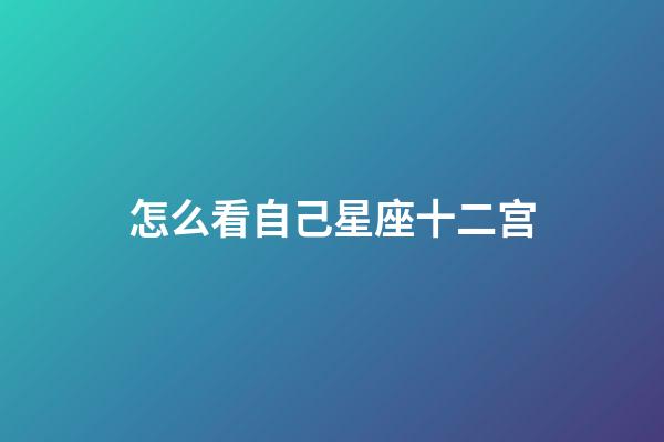 怎么看自己星座十二宫