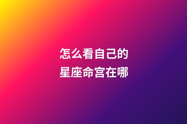 怎么看自己的星座命宫在哪-第1张-星座运势-玄机派