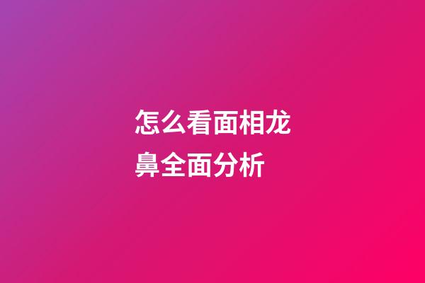 怎么看面相龙鼻全面分析