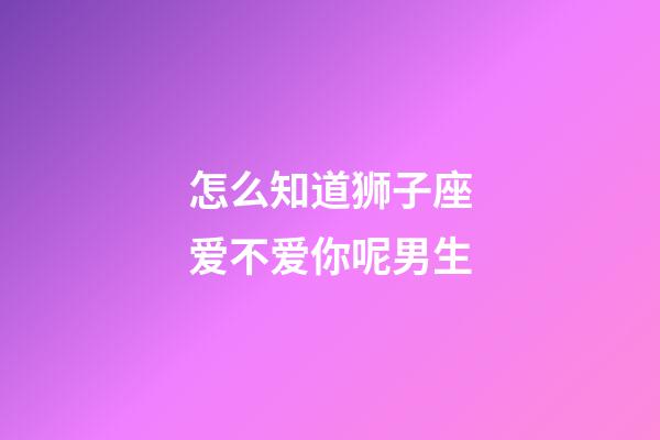 怎么知道狮子座爱不爱你呢男生-第1张-星座运势-玄机派