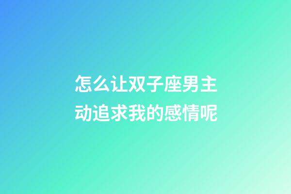 怎么让双子座男主动追求我的感情呢-第1张-星座运势-玄机派