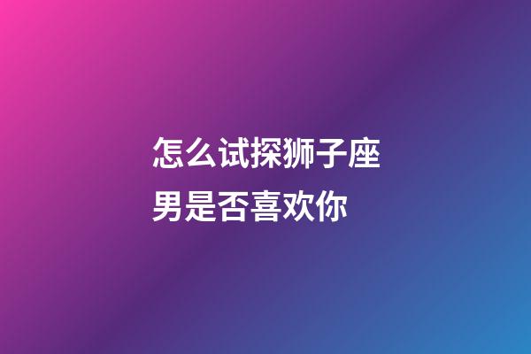 怎么试探狮子座男是否喜欢你-第1张-星座运势-玄机派