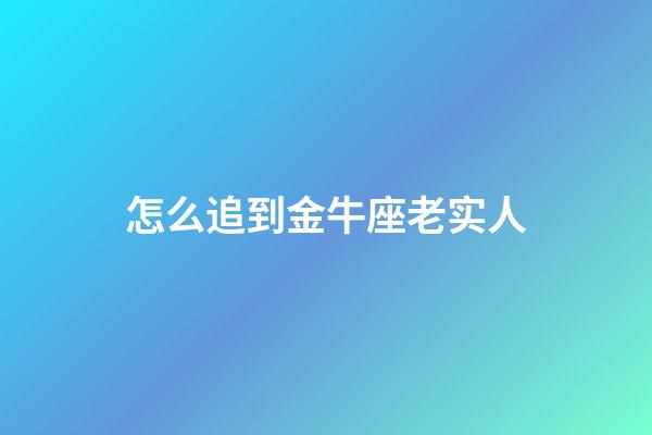 怎么追到金牛座老实人-第1张-星座运势-玄机派