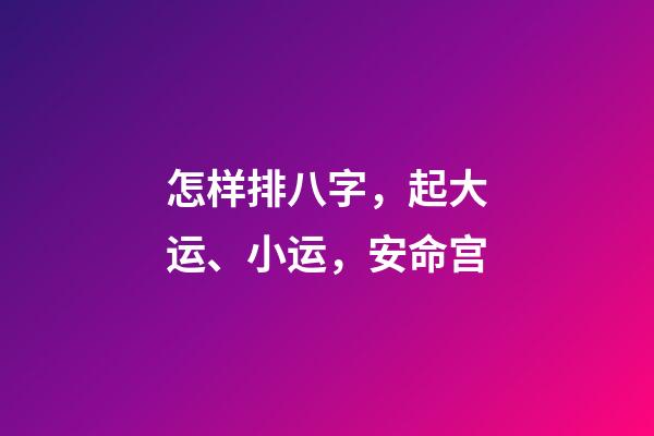 怎样排八字，起大运、小运，安命宫
