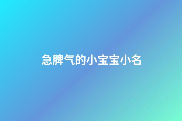 急脾气的小宝宝小名
