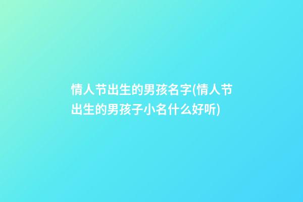情人节出生的男孩名字(情人节出生的男孩子小名什么好听)