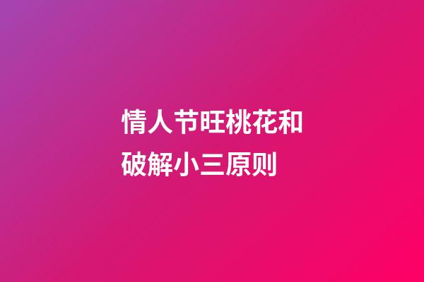 情人节旺桃花和破解小三原则