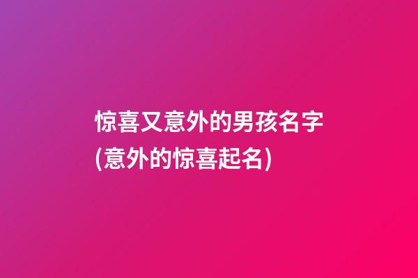 惊喜又意外的男孩名字(意外的惊喜起名)