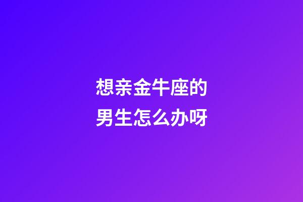 想亲金牛座的男生怎么办呀-第1张-星座运势-玄机派