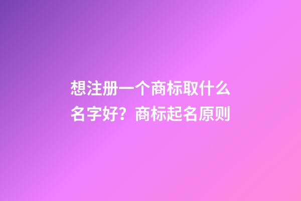 想注册一个商标取什么名字好？商标起名原则-第1张-商标起名-玄机派