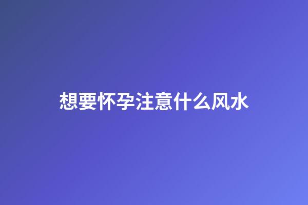 想要怀孕注意什么风水
