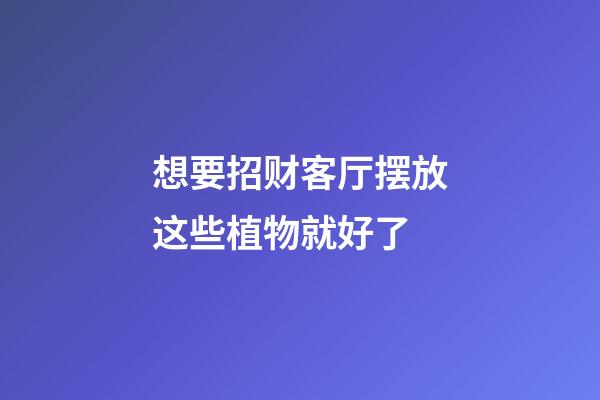 想要招财客厅摆放这些植物就好了