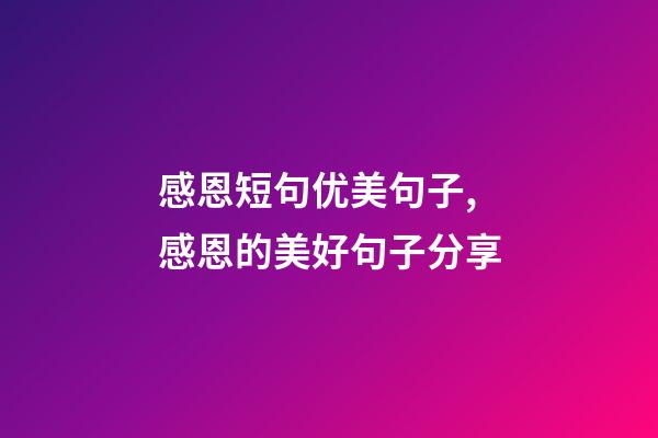 感恩短句优美句子,感恩的美好句子分享-第1张-观点-玄机派