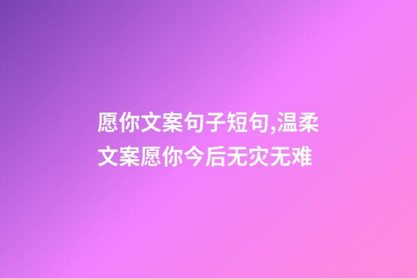 愿你文案句子短句,温柔文案愿你今后无灾无难-第1张-观点-玄机派