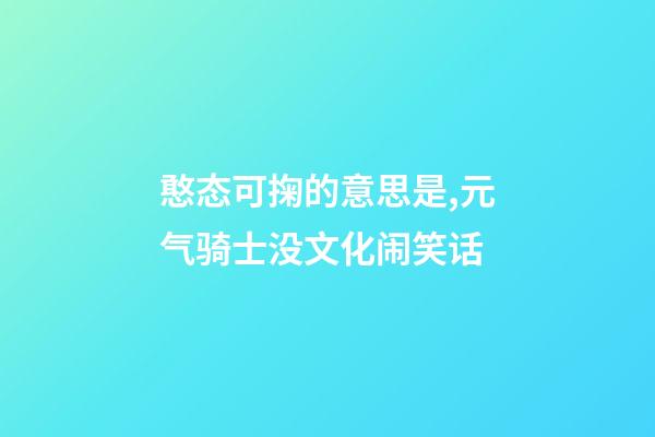 憨态可掬的意思是,元气骑士没文化闹笑话-第1张-观点-玄机派