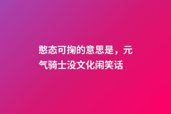 憨态可掬的意思是，元气骑士没文化闹笑话-第1张-观点-玄机派