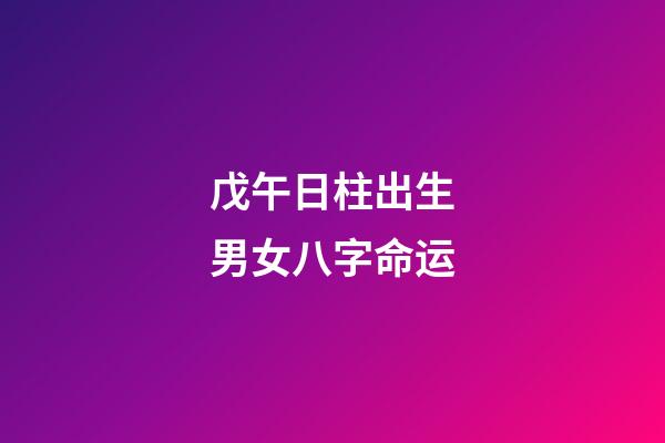 戊午日柱出生男女八字命运
