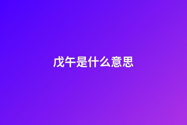 戊午是什么意思