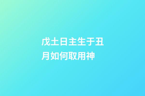 戊土日主生于丑月如何取用神?