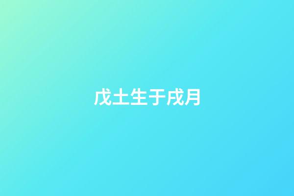 戊土生于戌月