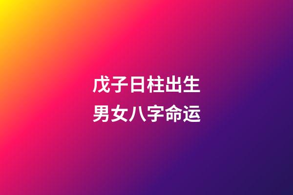 戊子日柱出生男女八字命运