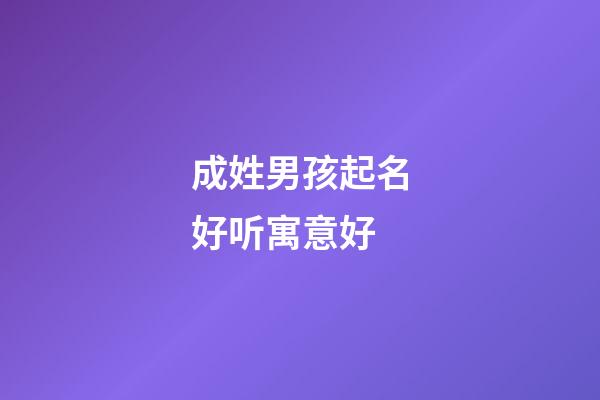 成姓男孩起名好听寓意好