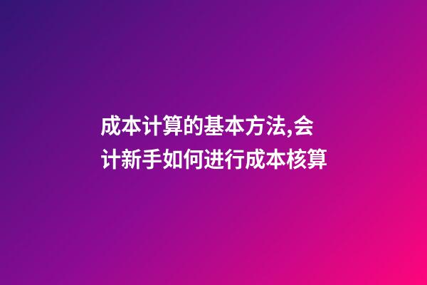 成本计算的基本方法,会计新手如何进行成本核算-第1张-观点-玄机派