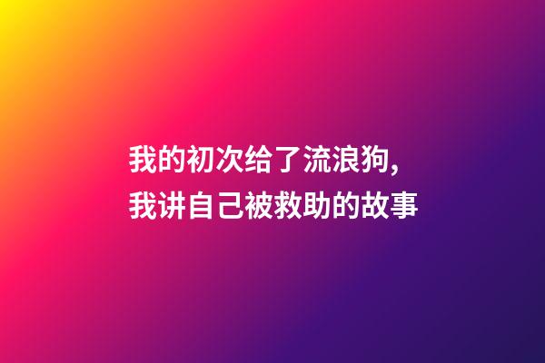 我的初次给了流浪狗,我讲自己被救助的故事(图文版)-第1张-观点-玄机派