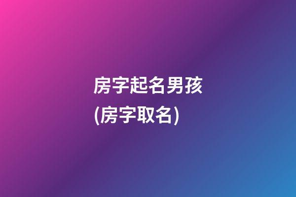 房字起名男孩(房字取名)