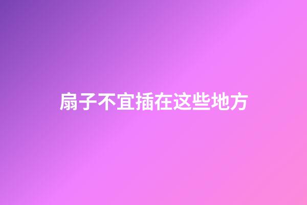 扇子不宜插在这些地方