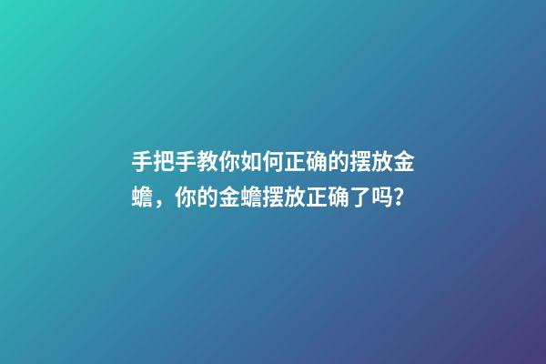 手把手教你如何正确的摆放金蟾，你的金蟾摆放正确了吗？