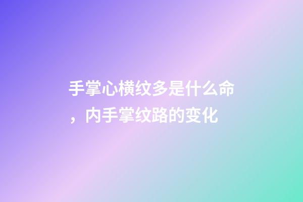 手掌心横纹多是什么命，内手掌纹路的变化-第1张-观点-玄机派