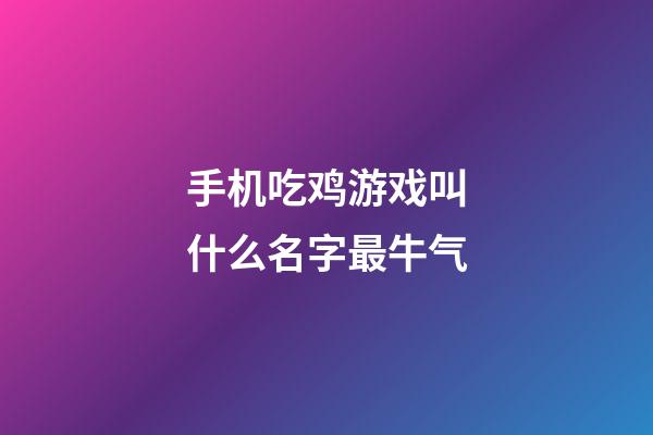 手机吃鸡游戏叫什么名字最牛气