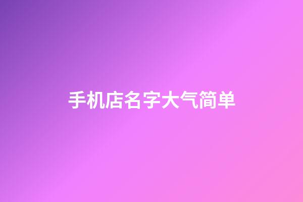 手机店名字大气简单