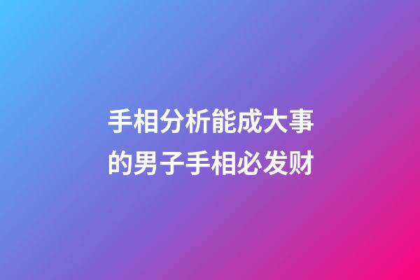 手相分析能成大事的男子手相必发财