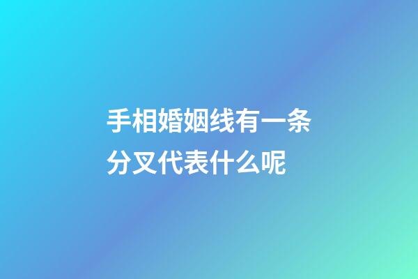 手相婚姻线有一条分叉代表什么呢