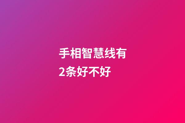 手相智慧线有2条好不好