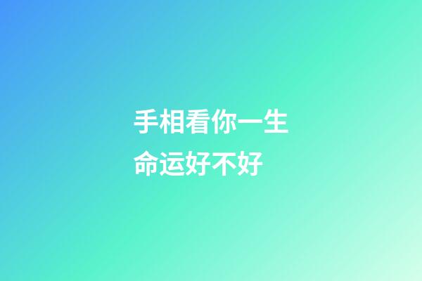 手相看你一生命运好不好