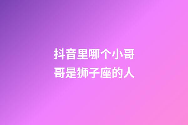 抖音里哪个小哥哥是狮子座的人-第1张-星座运势-玄机派