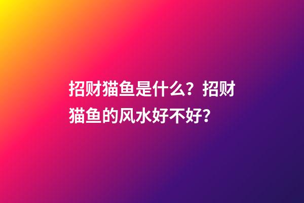 招财猫鱼是什么？招财猫鱼的风水好不好？