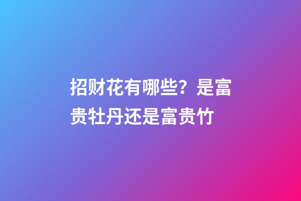 招财花有哪些？是富贵牡丹还是富贵竹