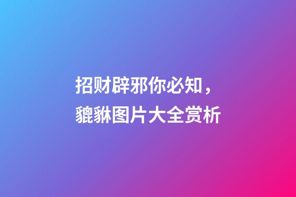 招财辟邪你必知，貔貅图片大全赏析