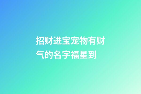 招财进宝宠物有财气的名字福星到