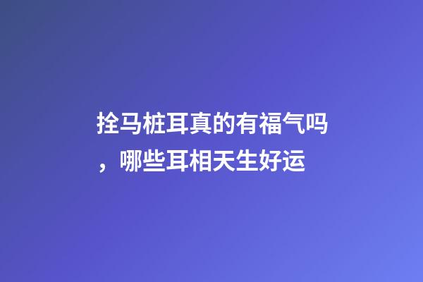 拴马桩耳真的有福气吗，哪些耳相天生好运