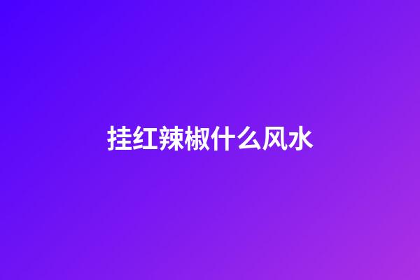 挂红辣椒什么风水